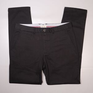 Perk Slim Fit Stretch Chino Pants Flat Front Casual Black Men's Size 36x34